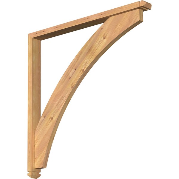 Ekena Millwork Thorton Arts and Crafts Smooth Bracket w/ Offset Brace, Western Red Cedar, 3 1/2"W x 40"D x 40"H BKT0402X40X40THR03SWR - main